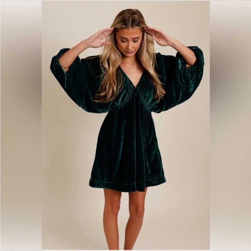 Free People Dark Green Mini Dress